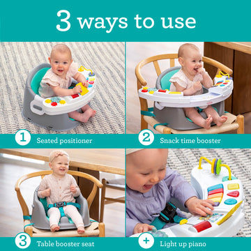 Infantino Music & Lights 3-In-1 Discovery Seat And Booster - Convertible, Infant Activity And Feeding Seat With Electronic Piano
