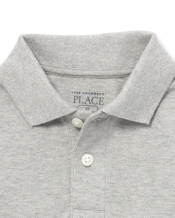 The Children'S Place Baby Boys And Toddler Boys Long Sleeve Pique Polo, Smoke, 5T