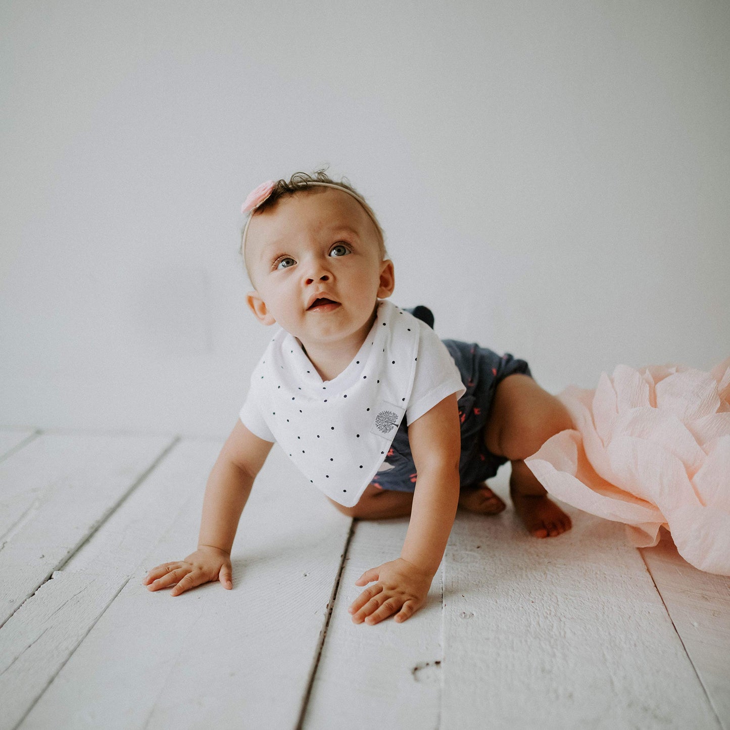 Parker Baby Co. Bandana Drool (Pack of 4) Baby Bibs for Girls - Blush Set