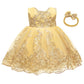 Cmmchaah Little Baby Girls Christmas Dresses Kids Toddler Formal Easter Ball Gown Birthday Pageant Dress (Yellow02,100)