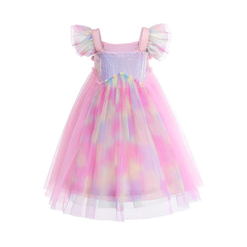 Dressy Daisy Girls Unicorn Birthday Party Rainbow Princess Costume Pageant Fancy Tulle Dress Size 10-12