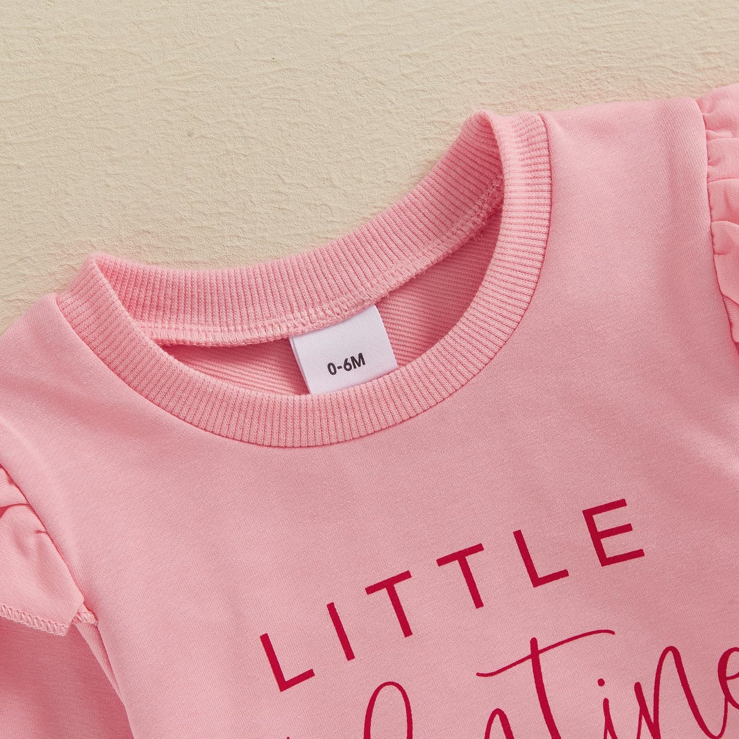 Nokpsedcb Baby Boy Girl Cute Letter Embroidery Long Sleeve Sweatshirt And Elastic Long Pants Toddler Valentine Outfits (Pink Lit