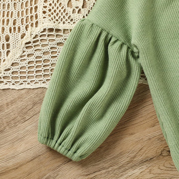 Toddler Baby Girl Sweater Round Neck Loose Long Sleeve Candy Color Knitted Pullover Tops Autumn Winter Sweatshirt (Green #2, 3-4