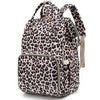 Xunteny Leopard Baby Diaper Bag Backpack For Girls Boys, Waterproof Large Maternity Nappy Bags For Mom