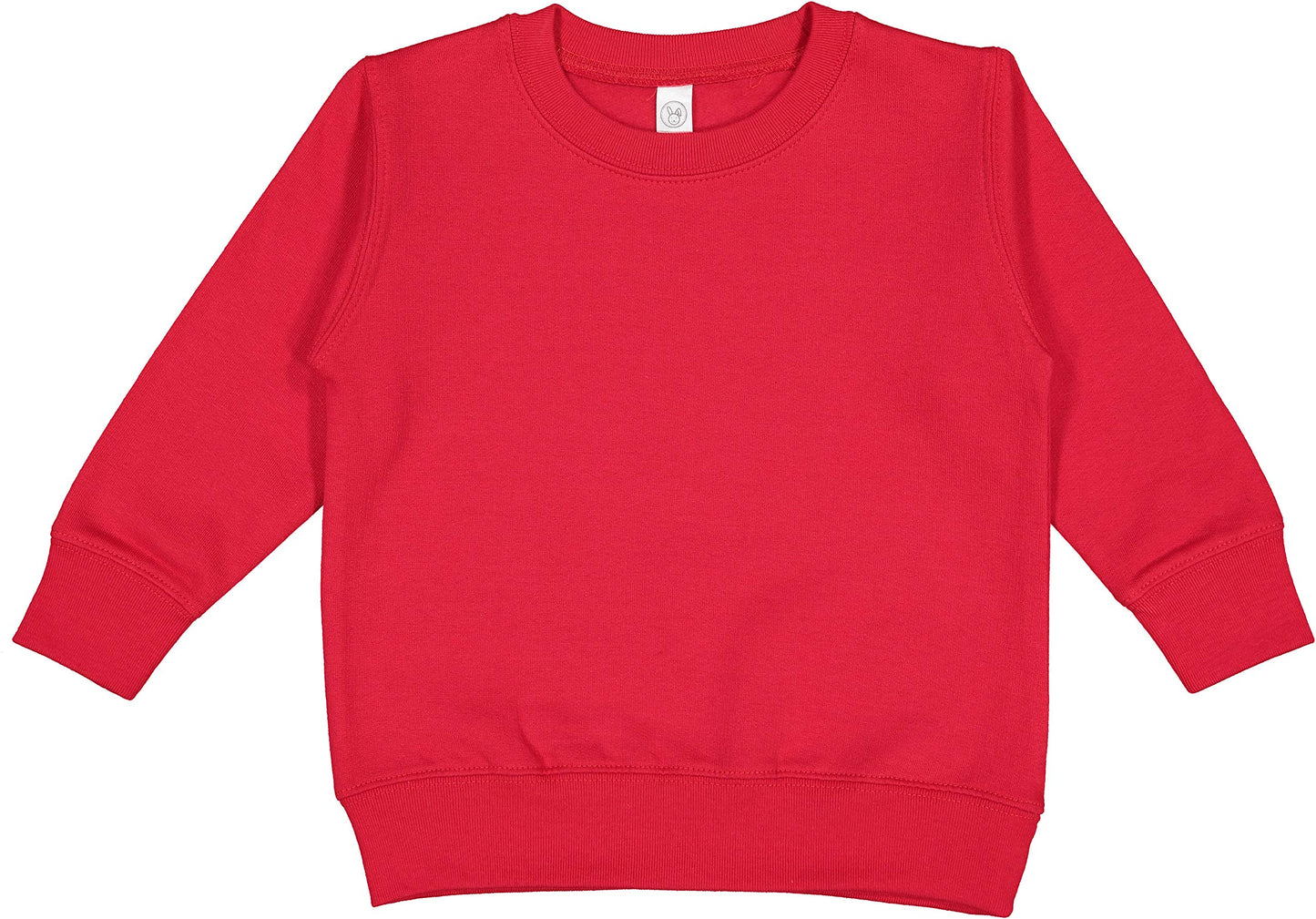 Rabbit Skins Toddler Fleece Long Sleeve Pullover Sweatshirt, Red, 3T