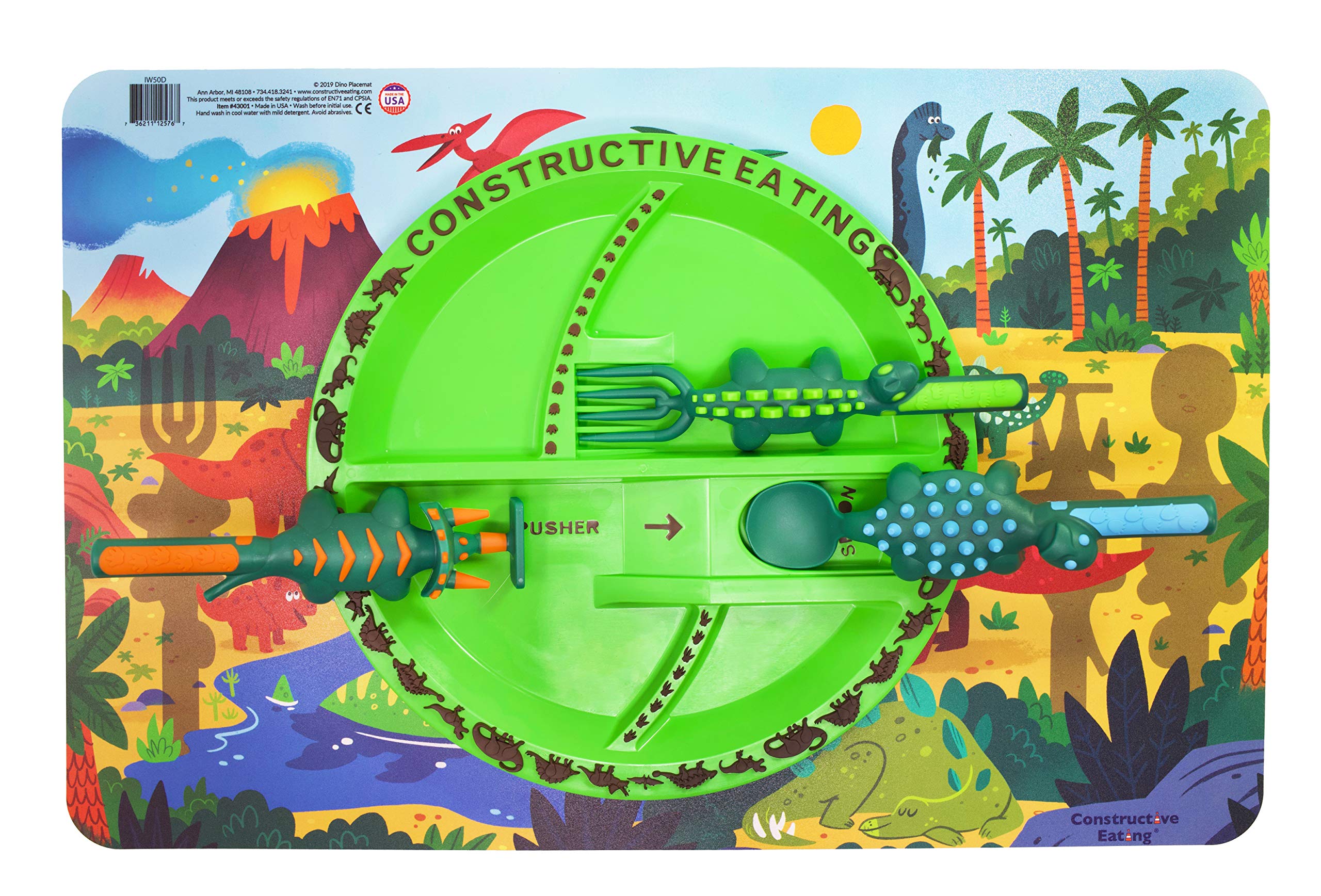 Constructive Eating Made In Usa Toddler Dining Set: Kids Placemats For Dining Ta WBCBBB07MH65TRF