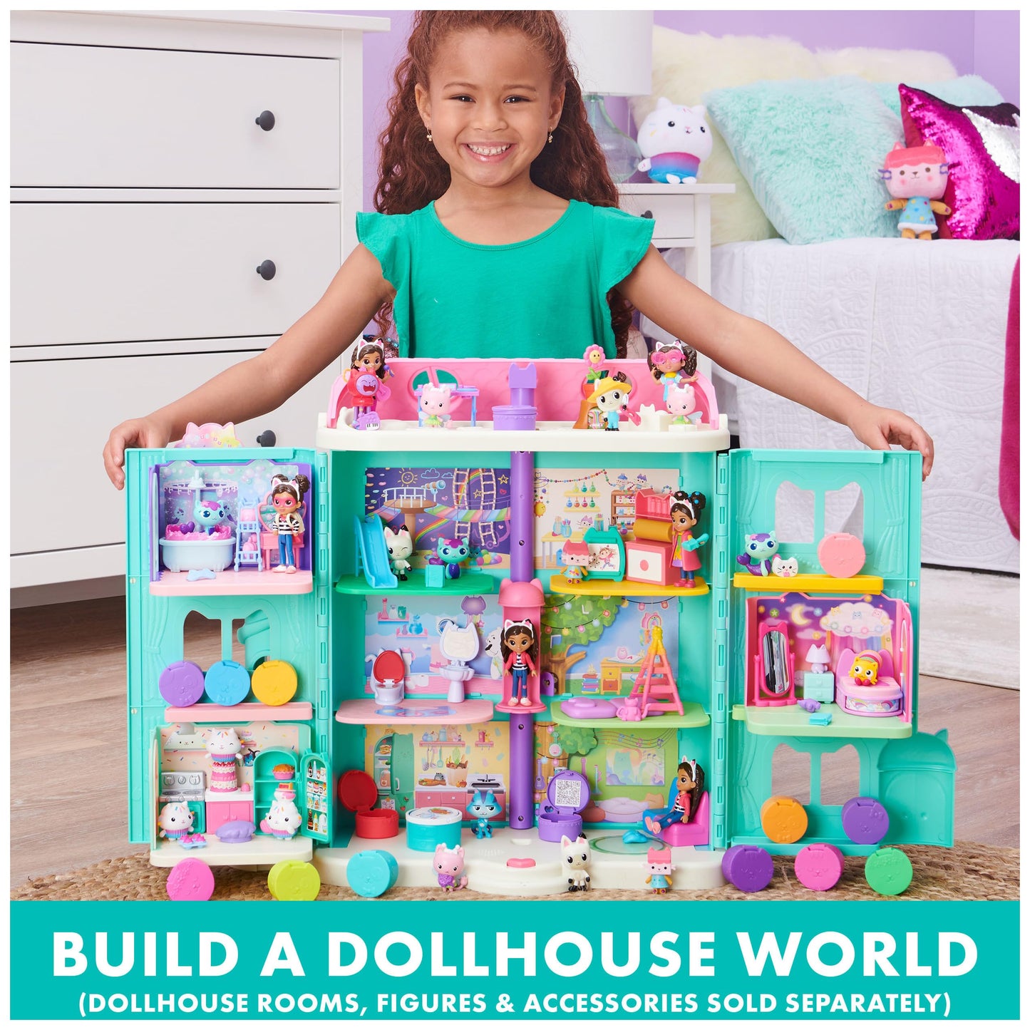 Gabbys Dollhouse, Magical Musical Cat Ears, Kids Costume with Lights, Music, Sounds & Phrases, Pretend Play Toys for Girls Ages