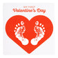 Pearhead My First Valentines Day Print Canvas, Newborn Handprint and Footprint Keepsake Kit, Includes White Paint for Babys Pr