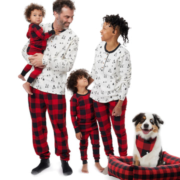 Honestbaby 1-Piece Family Matching Pajamas Organic Cotton For Men, Women, Kids, Toddlers, Baby Boys, Girls, Unisex Pets, Holiday