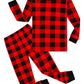 Family Feeling Baby Girls Boys Long Sleeve Christmas Holiday Plaid Red Pajamas Sets Cotton Pyjamas Toddler Infant Kids 12-18 Mon