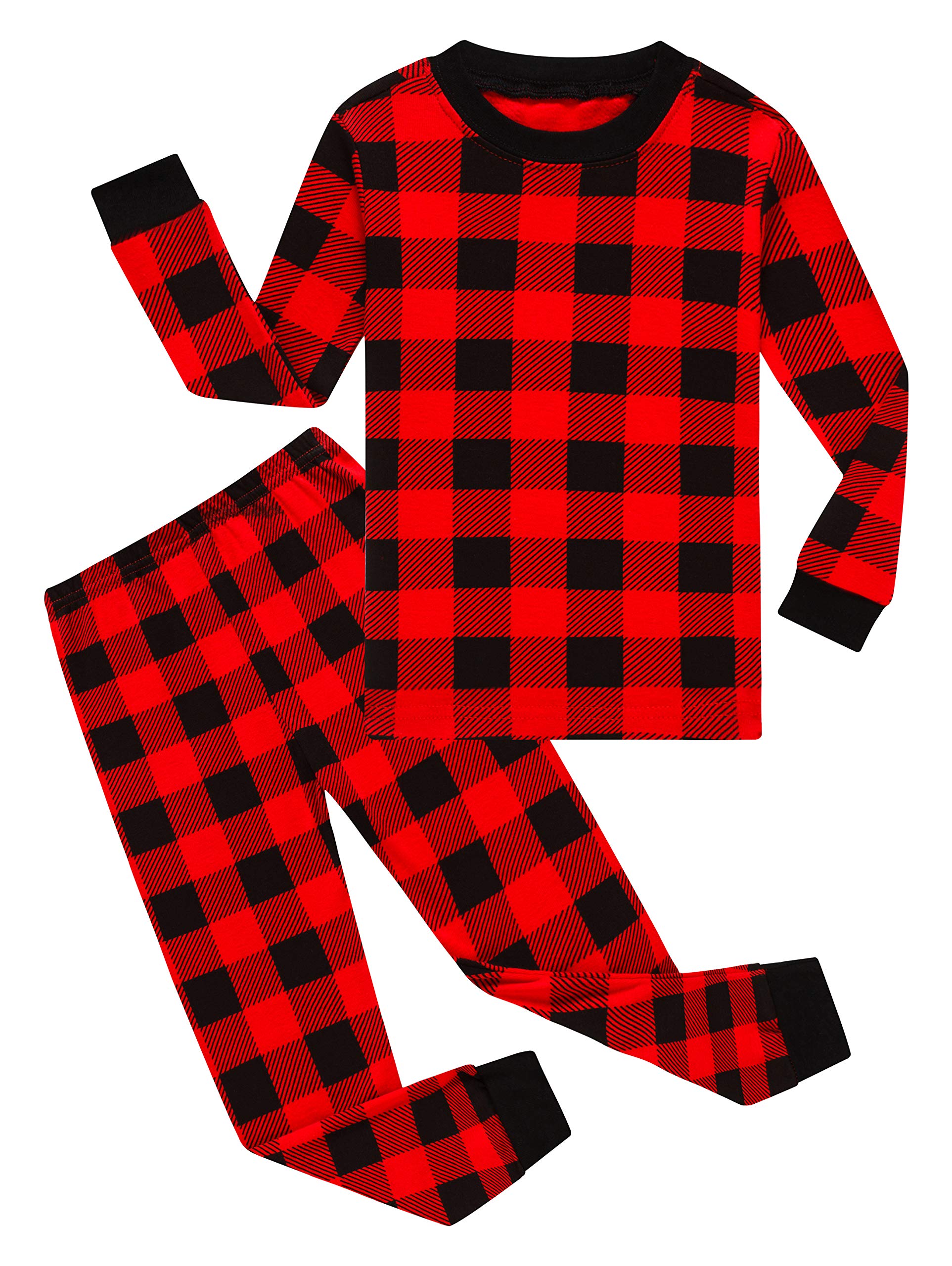 Family Feeling Baby Girls Boys Long Sleeve Christmas Holiday Plaid Red Pajamas Sets Cotton Pyjamas Toddler Infant Kids 12-18 Mon
