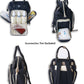 Jumping Daisy Large Backpack Baby Changing Diaper Bag (Blue)