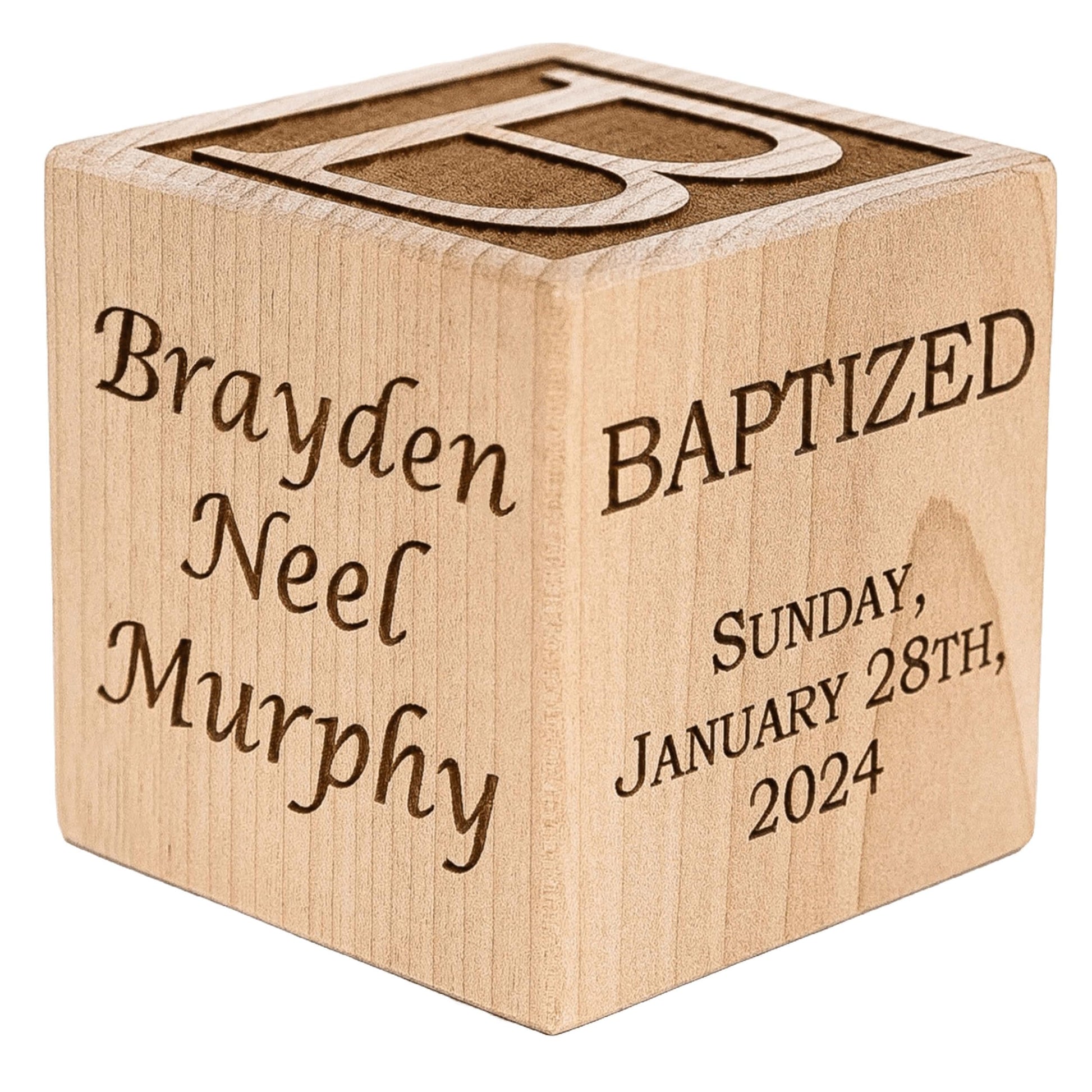 Personalized Baby Baptism/Dedication/Christening Wood Block, Choose from 3 Sizes, Baptism Gift for Boy, Girl, Baby Dedication Gi