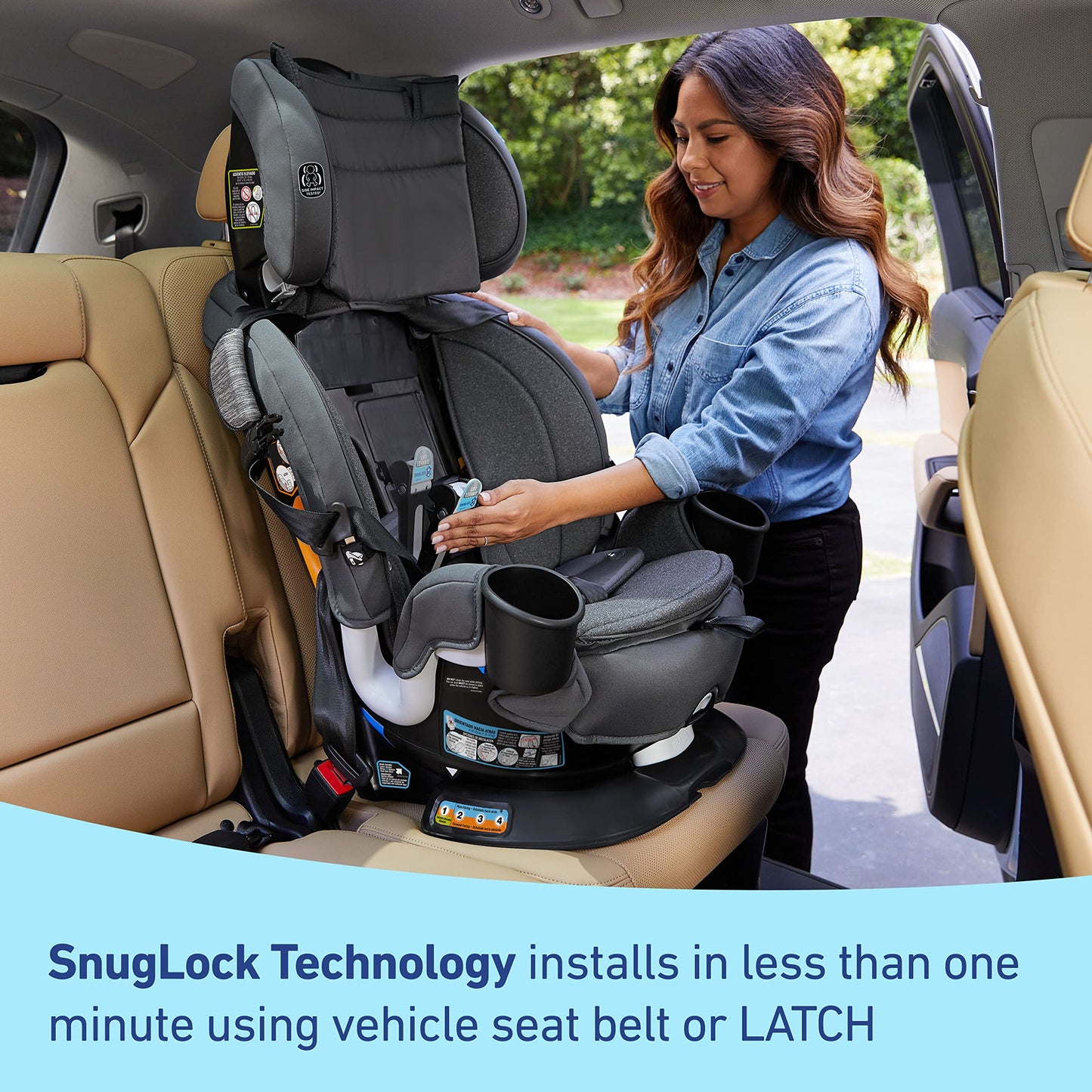 Graco Turn2Me 3-in-1 Car Seat with Rotating Feature, Highback Booster, for Newborn to Toddler up to 100lbs, in Manchester