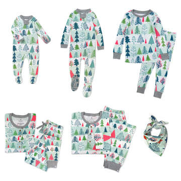 Honestbaby Baby Boys Organic Cotton Holiday Family Jammies Pajama Set, Feelin' Pine, Men S 2-Piece Pajama Set Medium Us