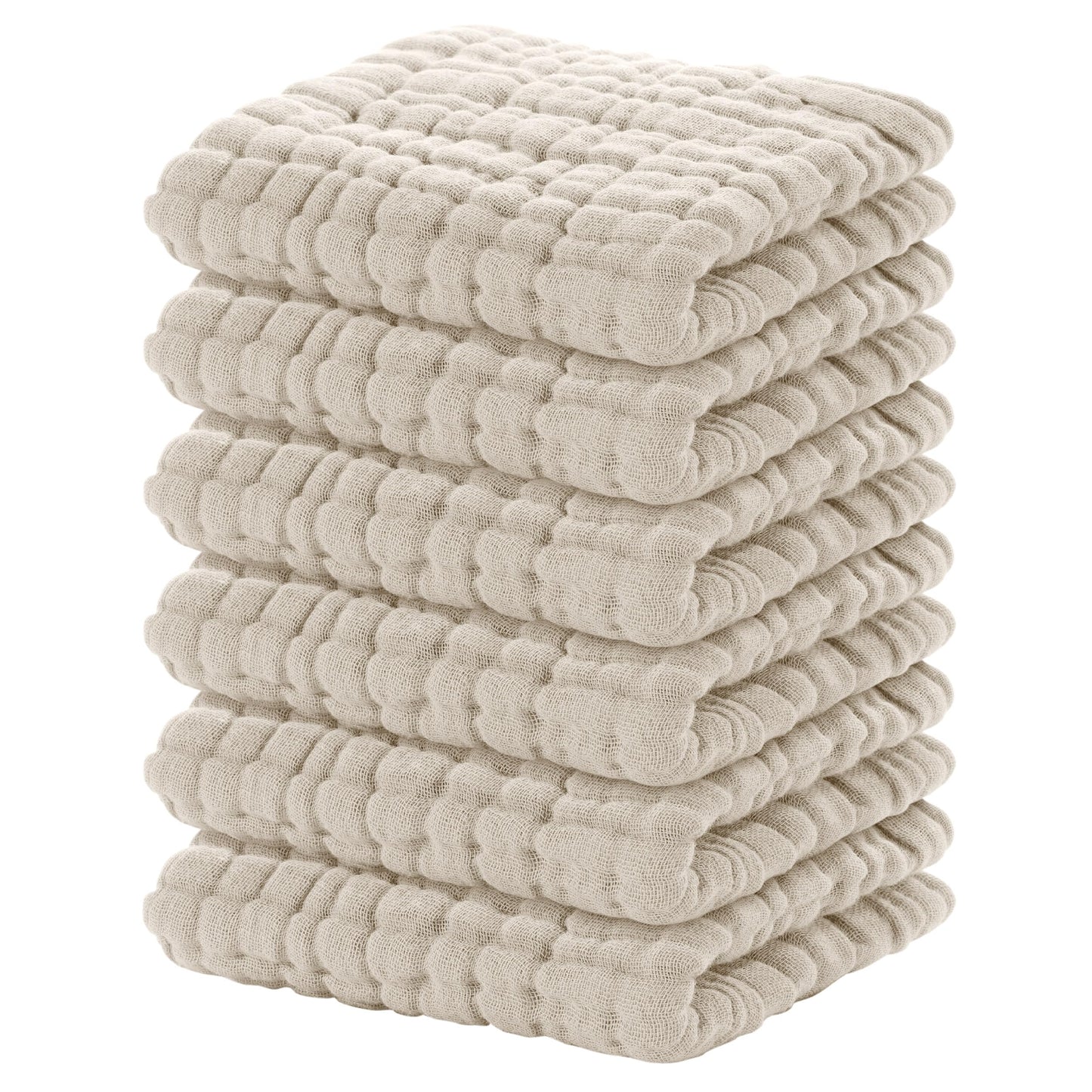 Yoofoss Muslin Baby Washcloths 100% Cotton Face Towels 6 Pack Wash Cloths For Baby 12X12In Soft And Absorbent Baby Wipes (Aprico