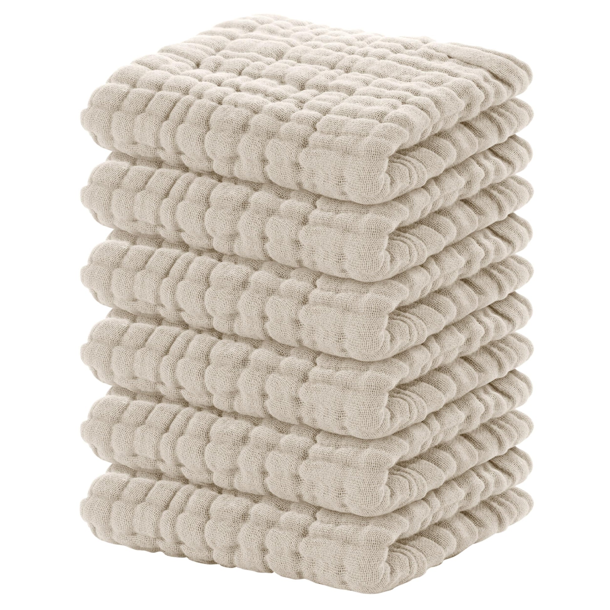 Yoofoss Muslin Baby Washcloths 100% Cotton Face Towels 6 Pack Wash Cloths For Baby 12X12In Soft And Absorbent Baby Wipes (Aprico