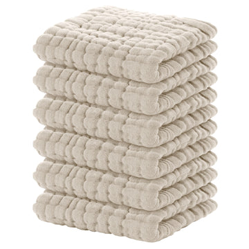 Yoofoss Muslin Baby Washcloths 100% Cotton Face Towels 6 Pack Wash Cloths For Baby 12X12In Soft And Absorbent Baby Wipes (Aprico