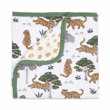 Masilo Organic Cotton Muslin Made with one of the Softest Fabrics Modern Newborn Baby Blanket  Tiger Yellow (Pack of 1)
