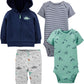 Simple Joys by Carters Boys 4-Piece Jacket, Pant, and Bodysuit Set, Navy Dino, 24 Months