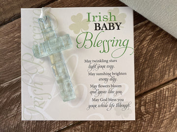 The Grandparent Gift Irish Baby Blessing Handmade In Usa Cross- Irish Baby Gift For Baby Girl Or Boy (Cross)