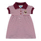 College Baby Striped Game Day Polo Dress With Bloomer - Boston College Eagles Logo - Maroon/White - 12 Months