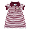 College Baby Striped Game Day Polo Dress With Bloomer - Boston College Eagles Logo - Maroon/White - 12 Months