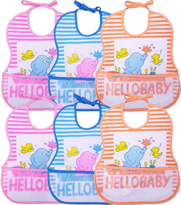 Btfash Babies Soft Button Bib For Feeding | Waterproof Bib For New Born | Washable Feeding Aprons For Infants & Toddlers | Reusa