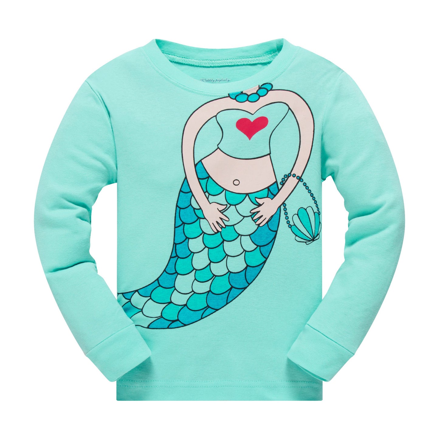 Popshion Little Girls Mermaid Pajamas Set Children Christmas Pjs 100% Cotton Sleepwear Size 2 To 7 Years(Mermaid-30 8T)