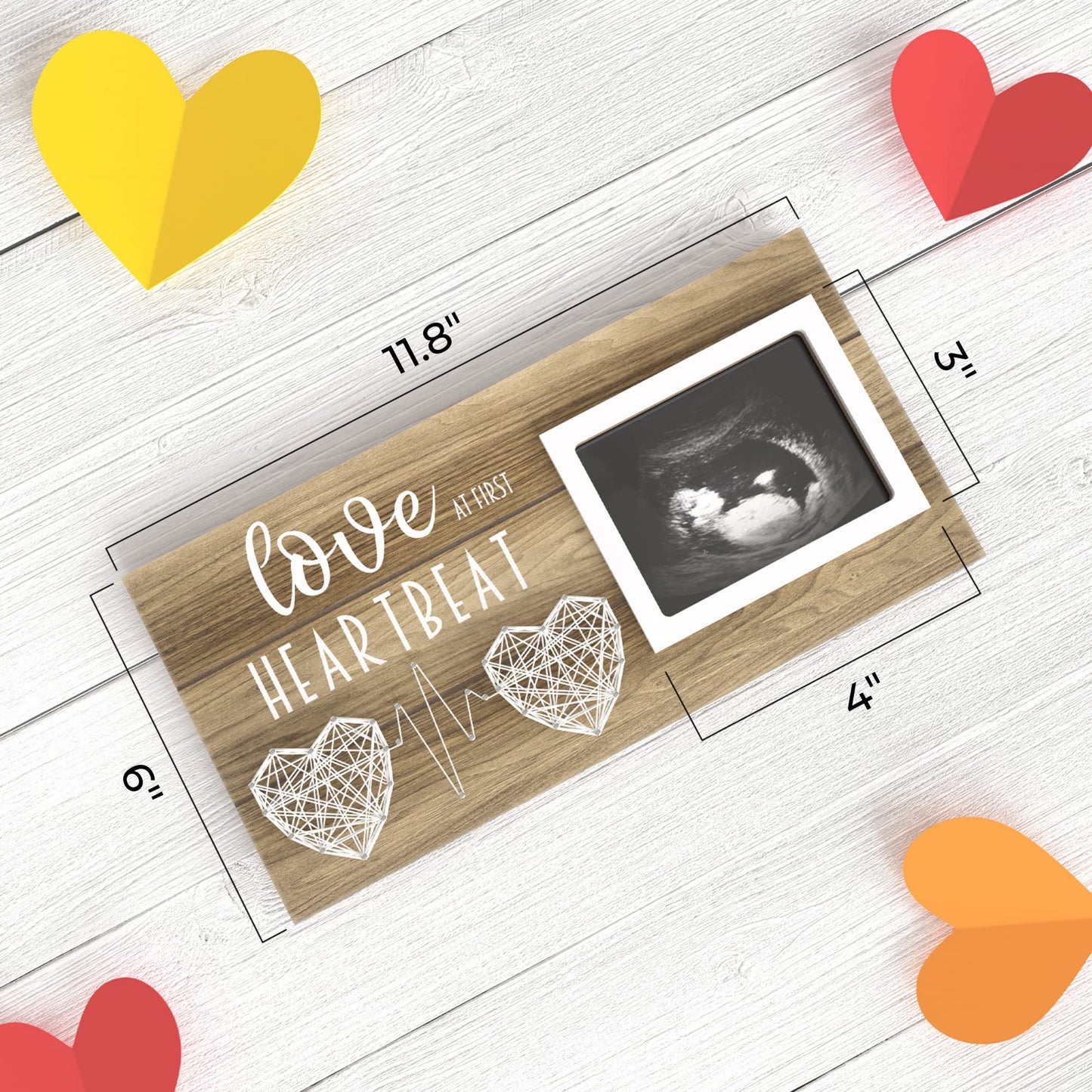 EURSET Baby Sonogram Picture Frame for Standard 4 x 3 Ultrasound Photo - Pregnancy Announcements Ideas - Gender Reveal Baby-Show