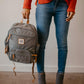Parker Baby Diaper Backpack - Full Zip Diaper Bag With Insulated Pockets - Gray