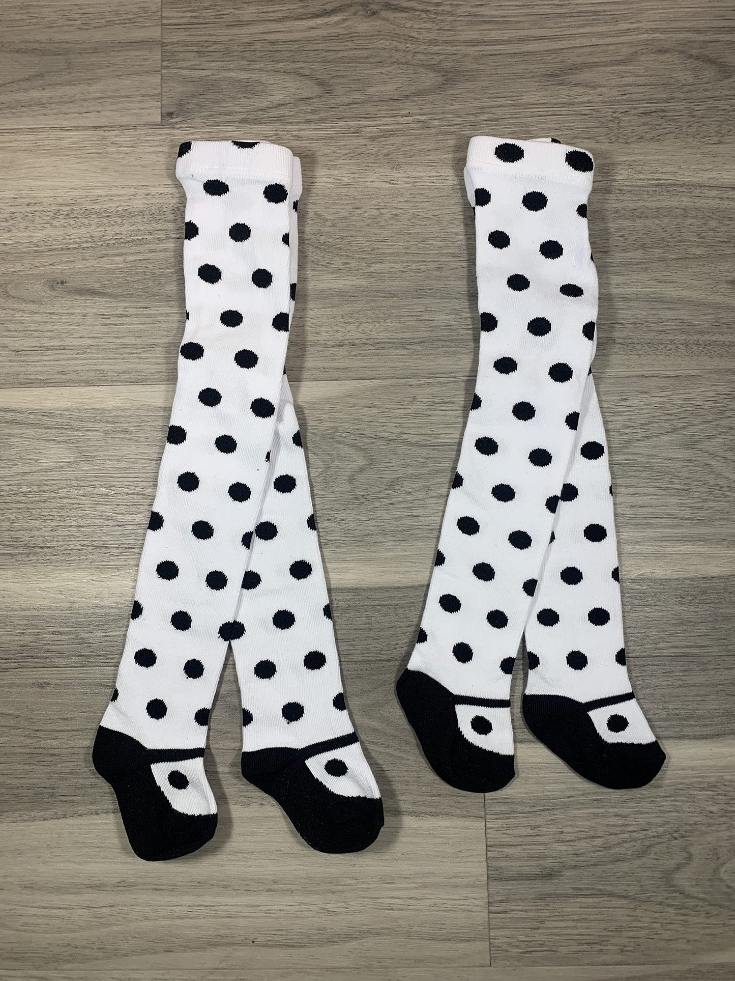 Hip Hop 50 'S Shop Baby Girls Cotton Thick Polka Dot Tights Leggings Seamless Stockings For Infant Newborn (White W/Black Dots,