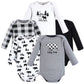 Hudson Baby Baby Girls Cotton Long-Sleeve Bodysuits And Toddler T Shirt Set, Bear Gray Black 5-Pack, 6-9 Months Us