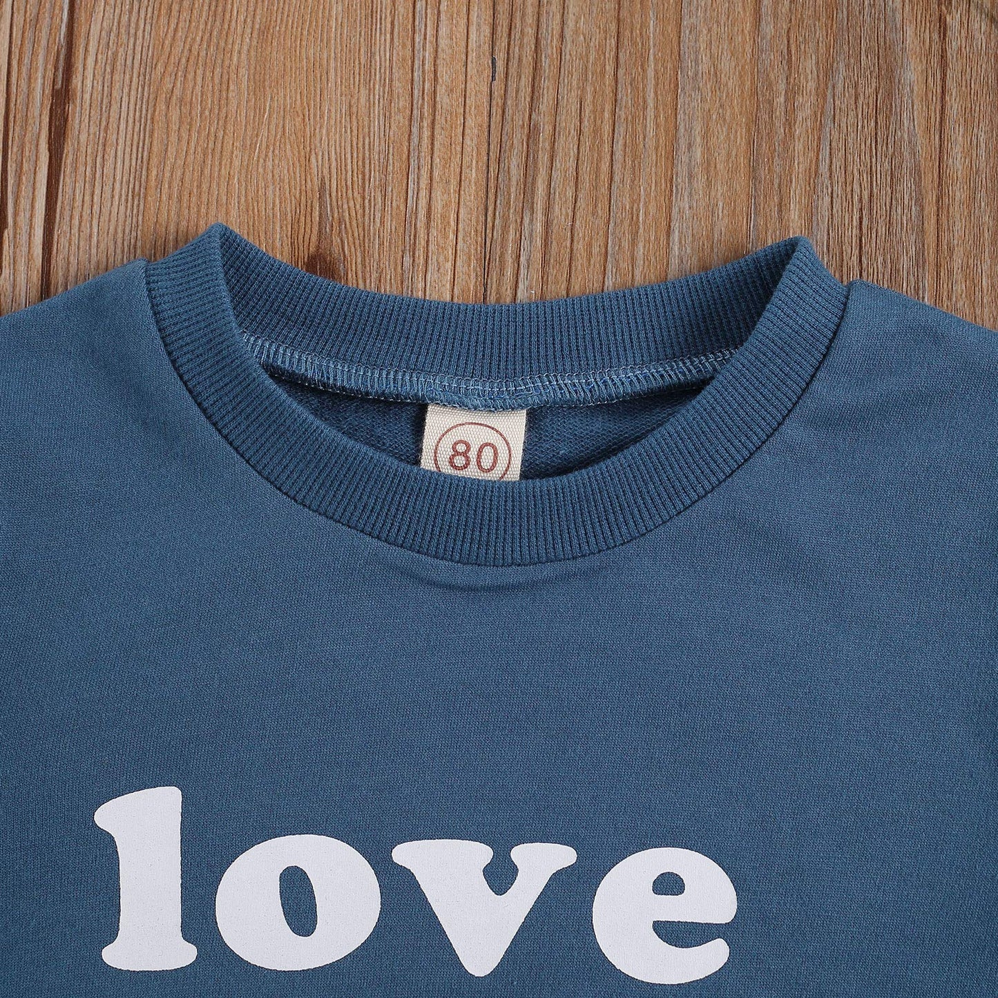 Toddler Boy Girl Valentines Day Outfit Love You More Letter Crewneck Sweatshirt Little Kids Long Sleeve Sweater Tops (Blue, 2-3T