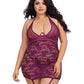 Dreamgirl Women'S Plus Garter Slip, Mulberry, One Size Queen