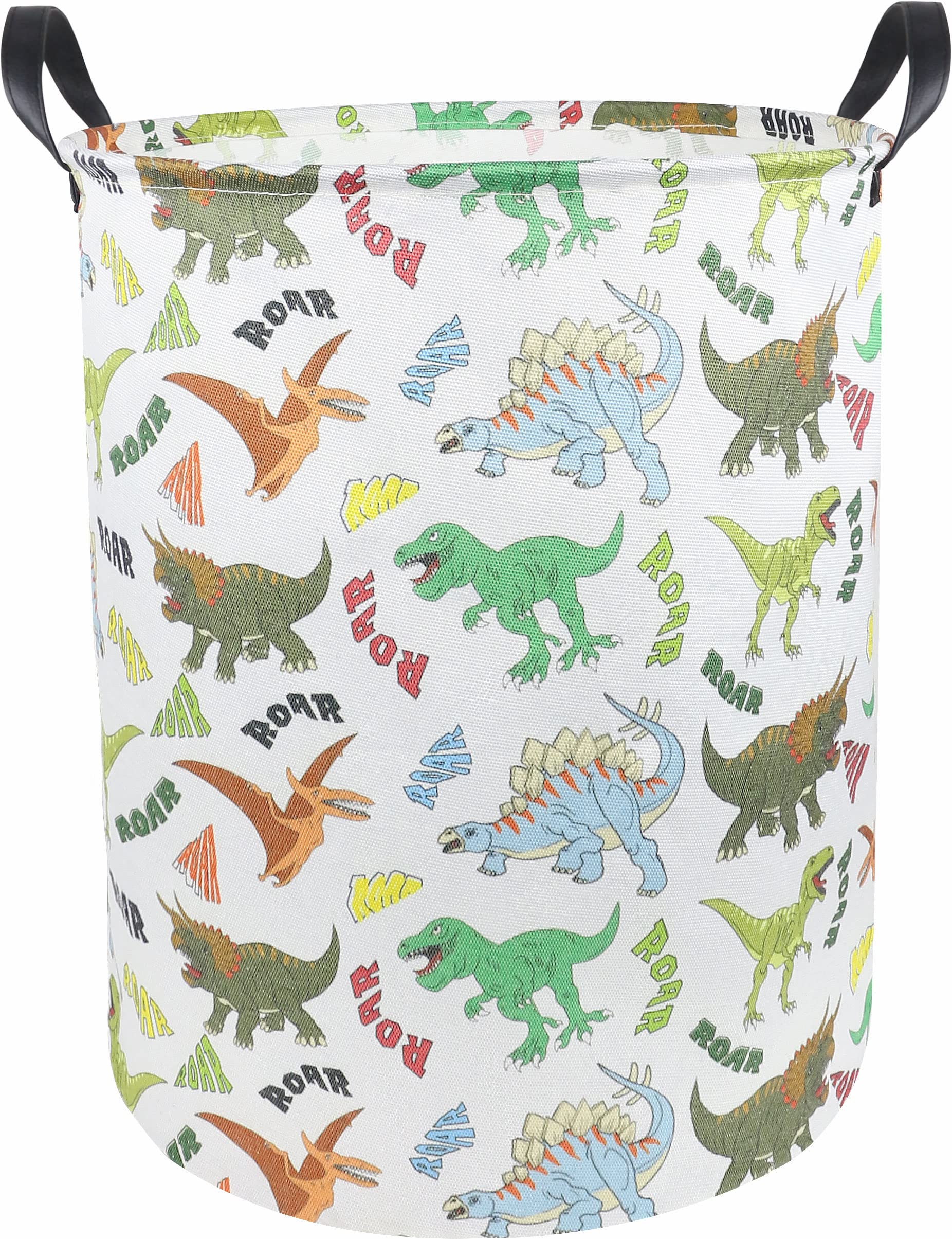 HKEC Dinosaur Laundry Basket,Kids Toys Storage Bin for Bedroom,Waterproof Baby Clothes Hamper with Handles,Nursery Hamper,Room D