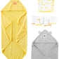 Simple Joys By Carter'S Unisex Babies' 8-Piece Towel And Washcloth Set, Grey Bear/Yellow Ducks, One Size