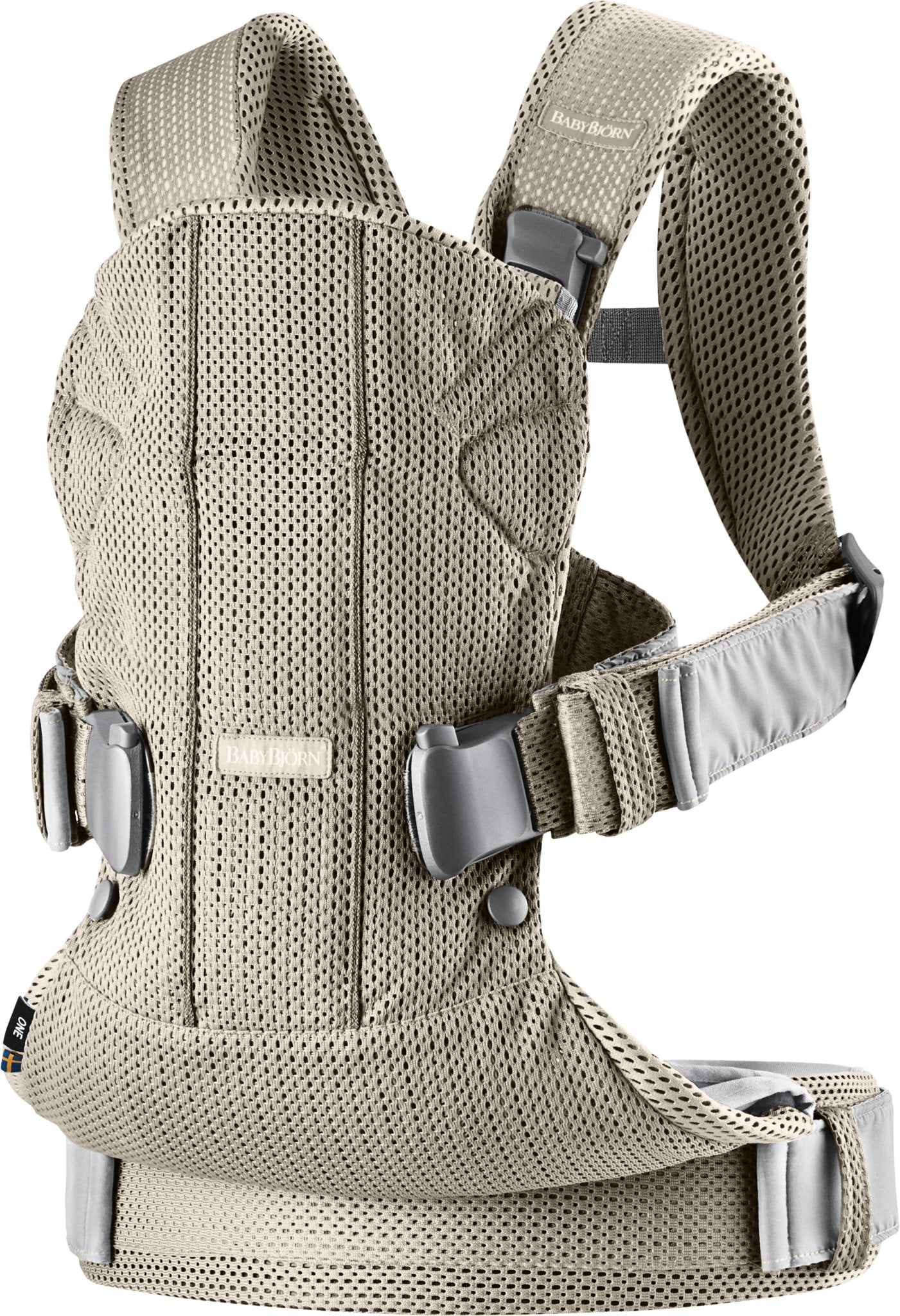 BABYBJRN New Baby Carrier One Air 2019 Edition, Mesh, Greige