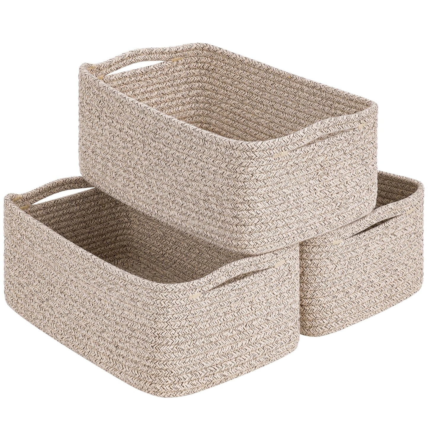Goodpick Storage Baskets, 13 x 8 x 5 in, Closet Shelf Organizers for Gifts Empty Baskets for Shelves Dog Toy Basket Woven Basket