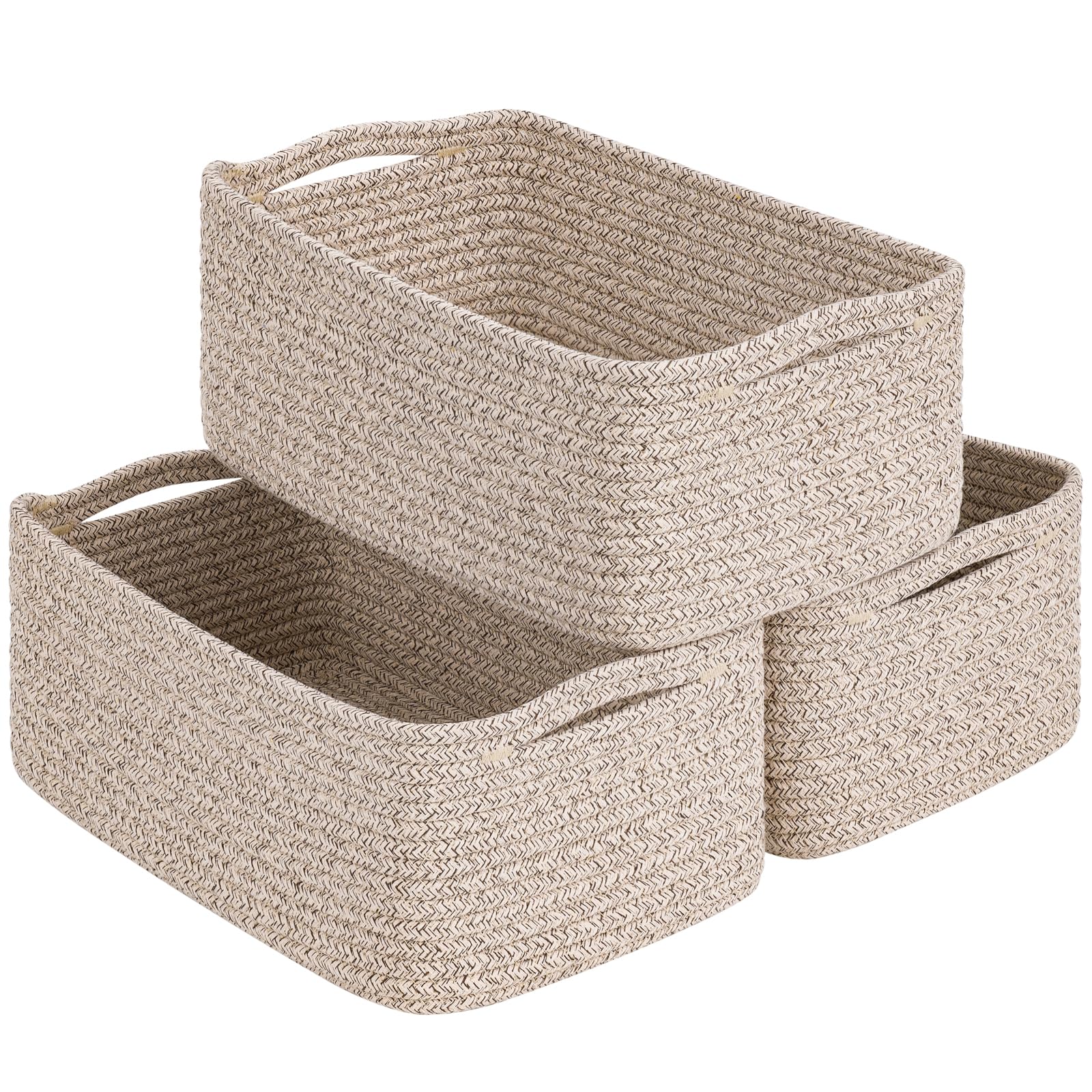 Goodpick Storage Baskets, 13 x 8 x 5 in, Closet Shelf Organizers for Gifts Empty Baskets for Shelves Dog Toy Basket Woven Basket