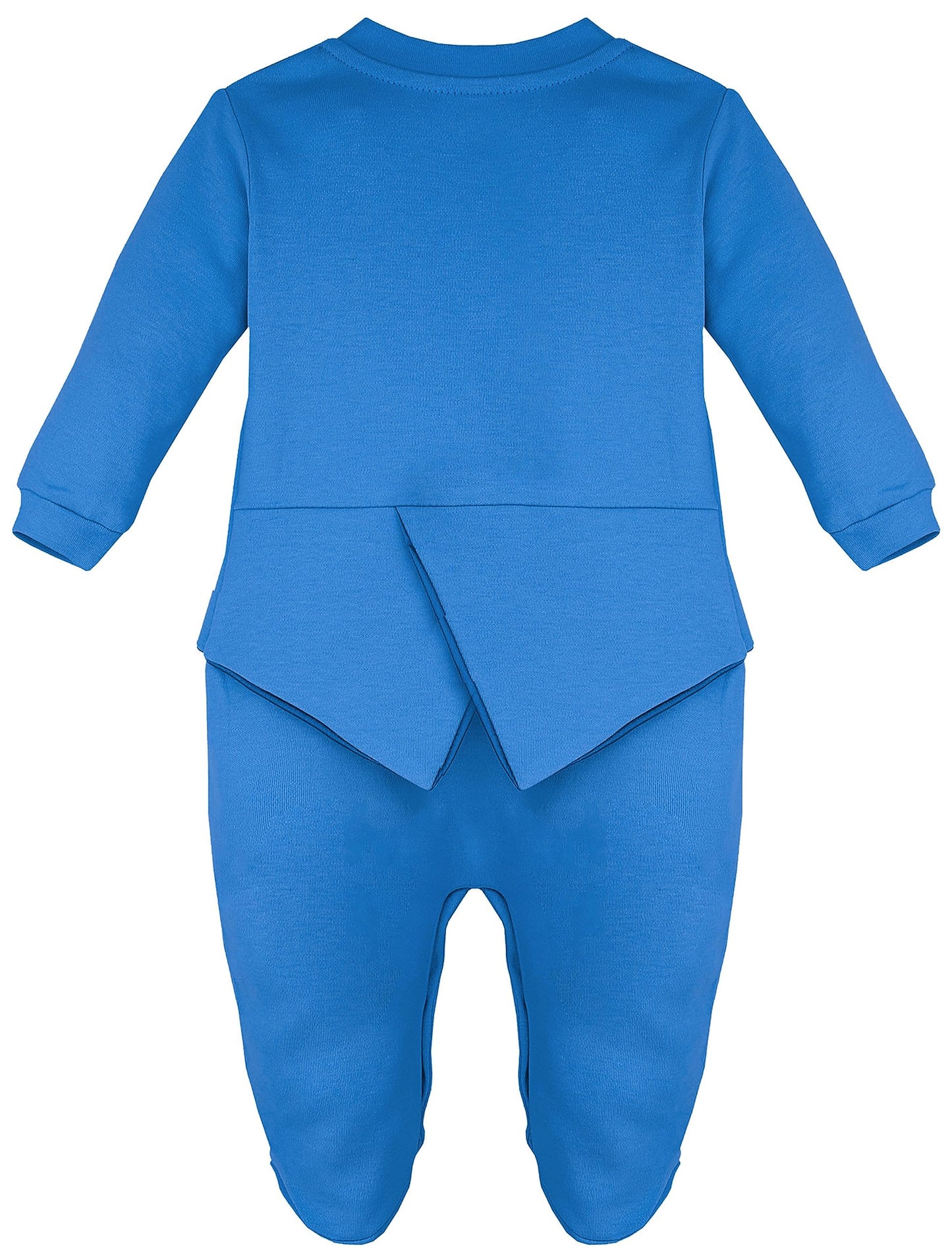 Lilax Baby Boy Gentleman Tuxedo Footie Christmas Holiday Outfit With Bow Tie (3 Months, Royal Blue)