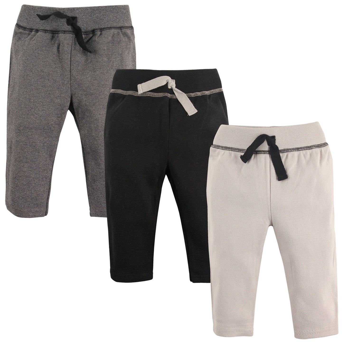 Hudson Baby Unisex Baby Cotton Pants and Leggings Black Gray, 3-6 Months
