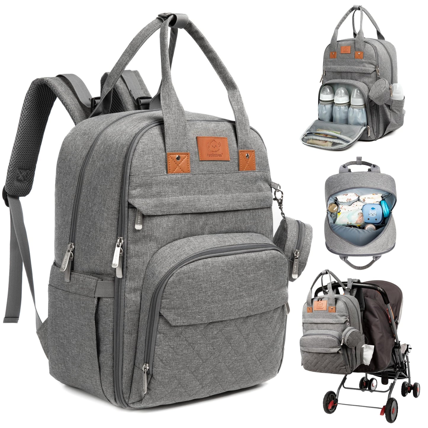 Keababies Diaper Bag Backpack, Baby Diaper Bag - Large Baby Diaper Bags For Baby Boy, Girl, Baby Diaper Bag With Changing Statio
