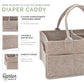 Parker Baby Diaper Caddy - Nursery Storage Bin And Car Organizer For Diapers And Baby Wipes - Large, Oatmeal