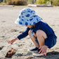Jan & Jul 50+ Upf Baby Boy Sun-Hat, With Adjustable Strap, Cotton (M: 6-24 Months, Blue Whale)