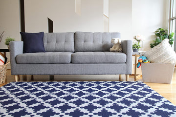 Cushmat Stylish Reversible Foam Play Mat (Large, Luxe Lite - Royal Blue Star) - Soft, Waterproof, Durable Play Mat For Infants,