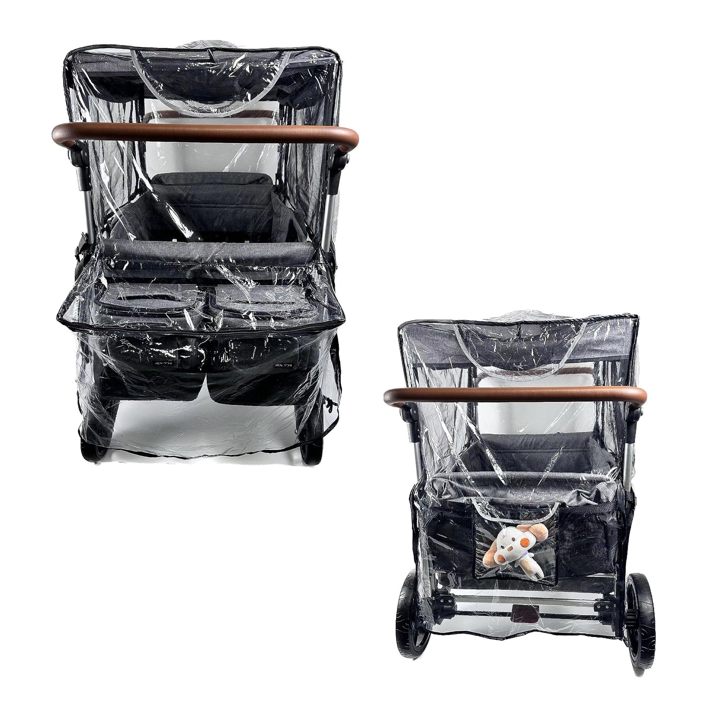 Big Size Rain Cover For Stroller, Mosquito Net For Trolley Cart, 2In1 Big Cover With Window For Picnic Camping Wagon Stroller Wa