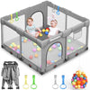 Foldable Playpen For Babies And Toddlers: 50' L X 50' W X 27' H, Large Kids Playpen With Mat, Portable Baby Play Yard For Ind