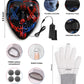 Halloween Mask Skeleton Gloves Set, Halloween Costumes Gifts For Men Women Boys Girls, 3 Modes Light Up Scary Led Mask With Led