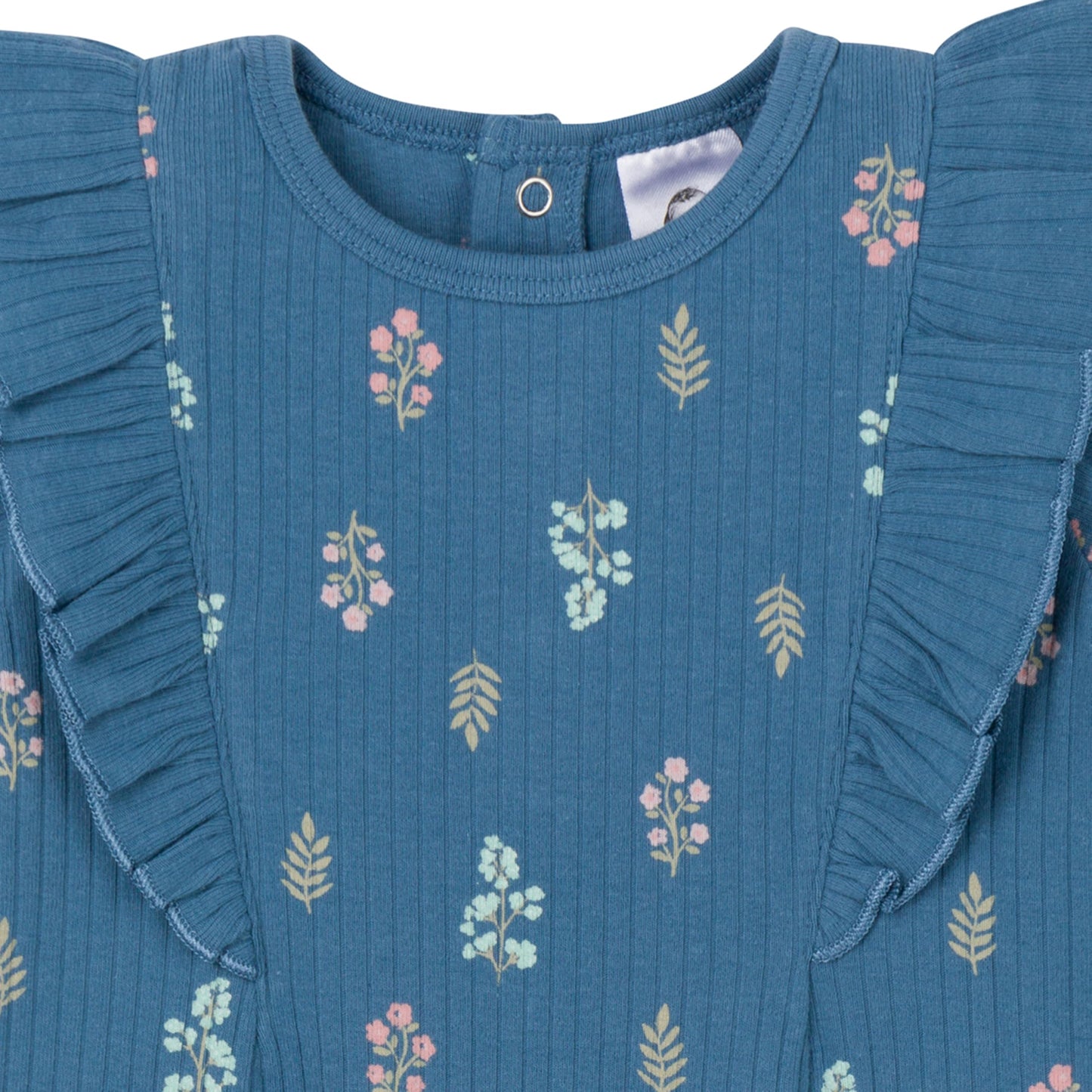 Gerber Baby Girls' Ruffle-Edge Romper, Garden Floral, 0-3 Months